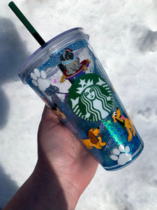 Dogs Inspired Starbucks Venti Double Wall Cup | Blue Waterfall