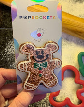 Load image into Gallery viewer, Glitter Gingerbread Boy Mouse Inspired  Pop Grip/ Popsocket