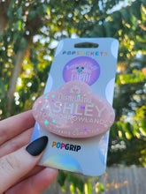 Load image into Gallery viewer, Pastel Pink Personalized "C.M. & C.P." Name Tag Inspired Pop Grip/ Popsocket