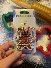 Load image into Gallery viewer, Glitter Gingerbread Girl Mouse Inspired  Pop Grip/ Popsocket