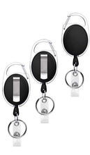 Load image into Gallery viewer, Rainbow Lollipop Mouse Head Swivel Badge Reel - Carabiner Clip