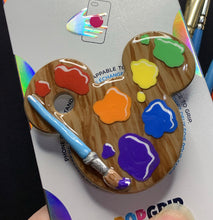 Load image into Gallery viewer, Paint Palette Mouse Inspired Swivel Badge Reel