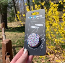 Load image into Gallery viewer, Iridescent Crystal Circle Pop Grip/ Popsocket