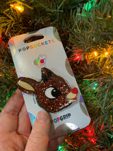 Load image into Gallery viewer, Glitter Reindeer Inspired Pop Grip/ Popsocket