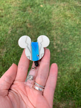 Load image into Gallery viewer, Blue Doctor Mouse Inspired Badge Reel