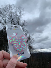 Load image into Gallery viewer, Glitter Light Pink Mouse Inspired Pop Grip/ Popsocket
