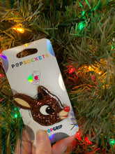 Load image into Gallery viewer, Glitter Reindeer Inspired Pop Grip/ Popsocket