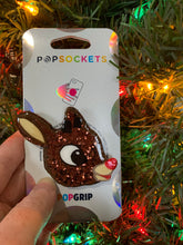Load image into Gallery viewer, Glitter Reindeer Inspired Pop Grip/ Popsocket