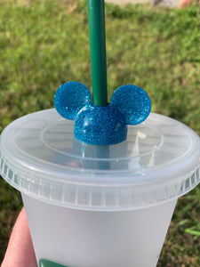 Glitter Mouse Hat Inspired Straw Topper
