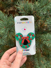 Load image into Gallery viewer, Glitter/Crystal Mickey Wreath Inspired Pop Grip/ Popsocket