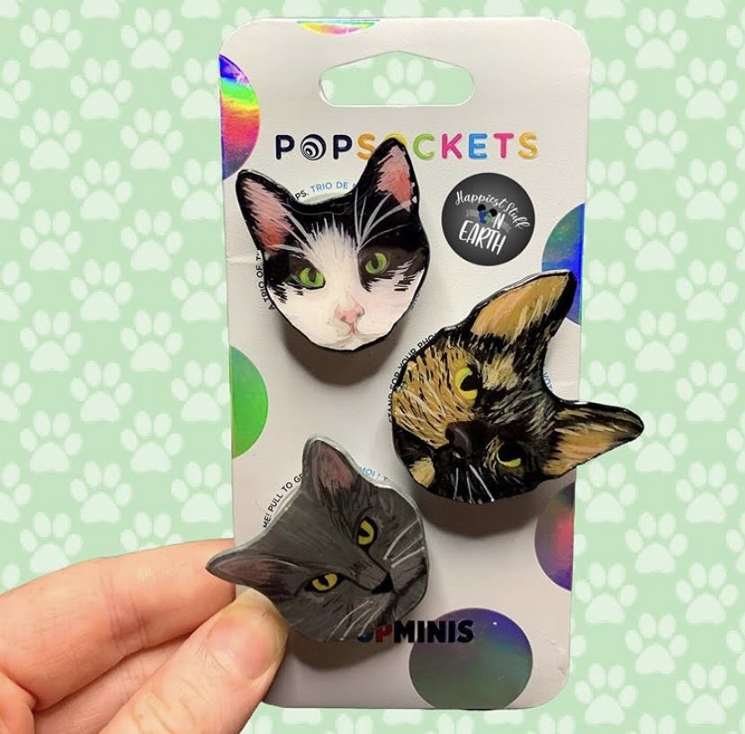 Custom Pet Cats Inspired  Pop Grips/ Popsockets - 3 Pack