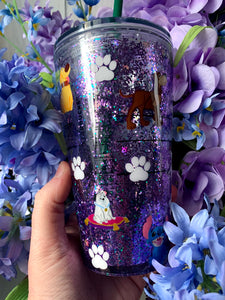 Dogs Inspired Starbucks Venti Double Wall Cup | Purple Waterfall