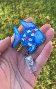 Rainbow Fish Inspired Swivel Badge Reel