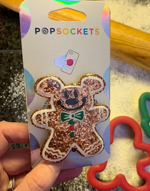 Glitter Gingerbread Boy Mouse Inspired  Pop Grip/ Popsocket
