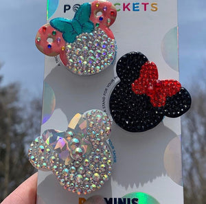 Mini Crystal Mouse Inspired Pop Grips/ Popsockets - 3 Pack