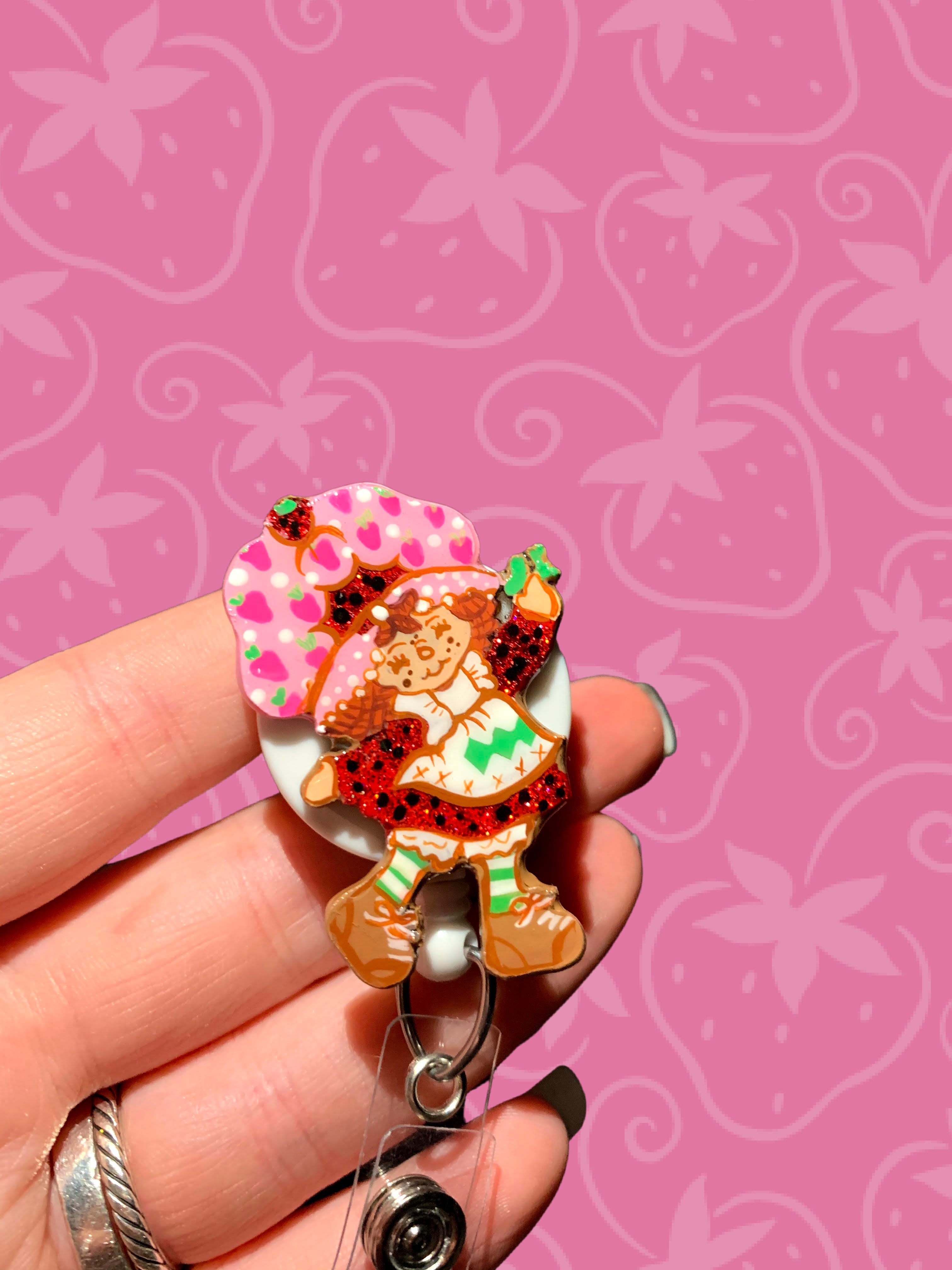 Glitter Strawberry Inspired Swivel Badge Reel – HappiestStuffOnEarth