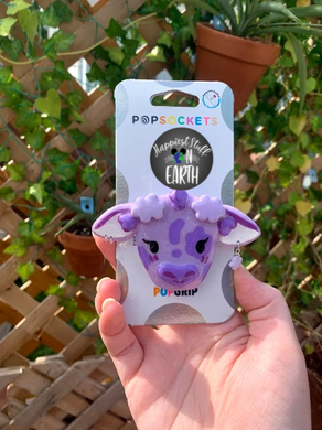 Purple Cloud Cow Pop Grip/ Popsocket