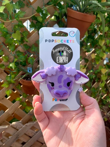 Purple Cloud Cow "Pop" Cell Phone Grip/ Stand