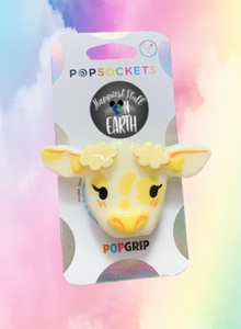 Yellow Cloud Cow "Pop" Cell Phone Grip/ Stand
