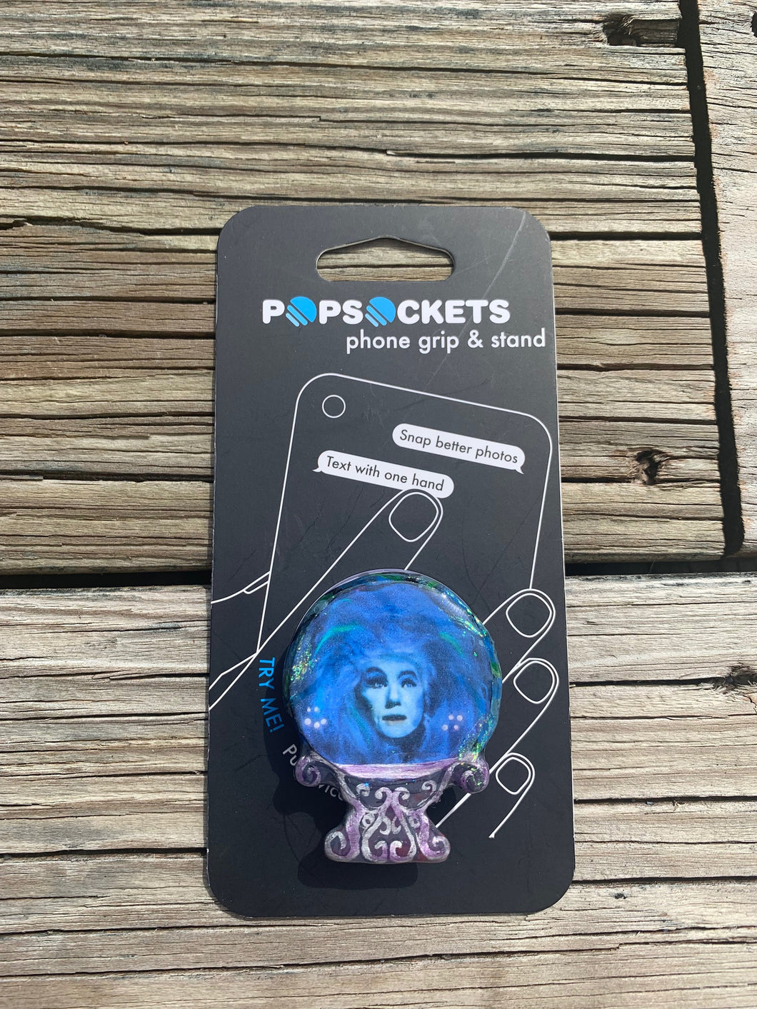 Glow/UV Crystal Ball Leota Inspired Pop Grip/ Popsocket