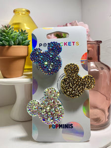 Mini Crystal Mouse Inspired "Pops" Cell Phone Grips/ Stands - 3 Pack