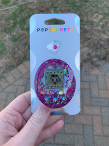 Glitter Color Changing Pink/Purple Old School Game “Shaker” Inspired Pop Grip/ Popsocket