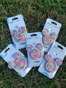 Rainbow Lollipop Mouse Inspired "Pop" Cell Phone Grip/ Stand