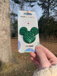 Emerald Green Crystal Mouse Inspired Pop Grip/ Popsocket
