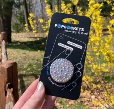 Iridescent Crystal Circle Pop Grip/ Popsocket