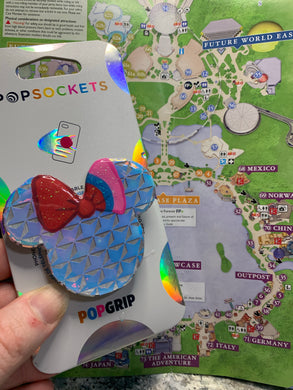 Holographic Spaceship Earth/ Bubblegum Wall Inspired Pop Grip/ Popsocket