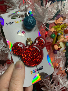Glitter Mouse Ornament Inspired “Pop" Cell Phone Grip/ Stand
