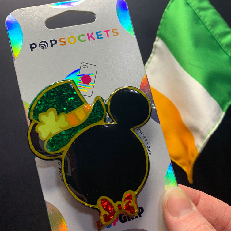 Glitter St. Patrick’s Day Mouse Inspired Pop Grip/ Popsocket