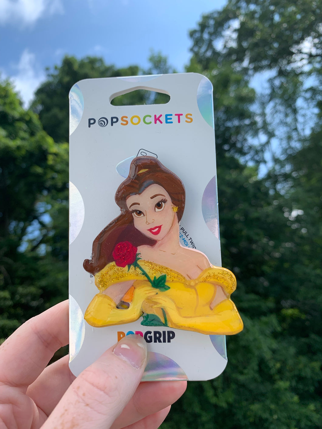 Glitter Belle Inspired  Pop Grip/ Popsocket