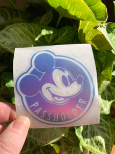 Holographic Mouse Passholder Inspired Vinyl Decal