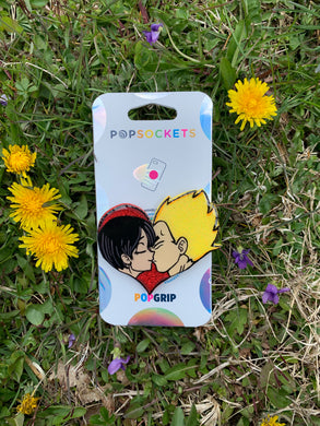 Glitter Custom Bulma/Vegeta Inspired Pop Grip/ Popsocket