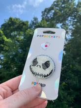 Load image into Gallery viewer, Glitter Jack Skellington Head Inspired “Pop&quot; Cell Phone Grip/ Stand