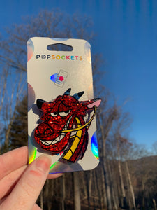 Glitter Dragon Inspired "Pop" Cell Phone Grip/ Stand