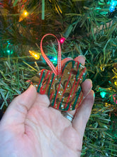 Load image into Gallery viewer, Glitter Christmas Mouse Pretzel Inspired Ornament