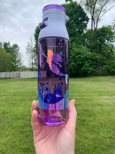 Holographic Underwater Mermaid “Contigo” Water Bottle - Purple