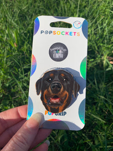 Custom “Autum” Rottweiler Pet Dog Head Inspired Pop Grip/ Popsocket