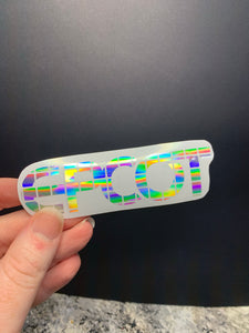 Square Holographic Pattern Epcot Logo Inspired Vinyl Decal