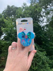 Blue Holo/ Blue Scrub Nurse Mouse Inspired Pop Grip/ Popsocket