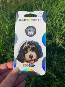 Custom “Lady” Bernedoodle Pet Dog Head Inspired Pop Grip/ Popsocket