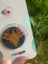 Load image into Gallery viewer, Captain Marvel Inspired Pop Grip/ Popsocket