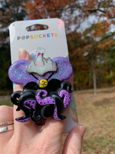 Glitter Ursula mouse Inspired Pop Grip/ Popsocket