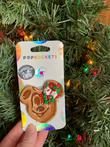Christmas Mouse Waffle Inspired "Pop" Cell Phone Grip/ Stand