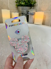 Load image into Gallery viewer, Iridescent “Bubble Pearls” Mouse Head Inspired Pop Grip/ Popsocket