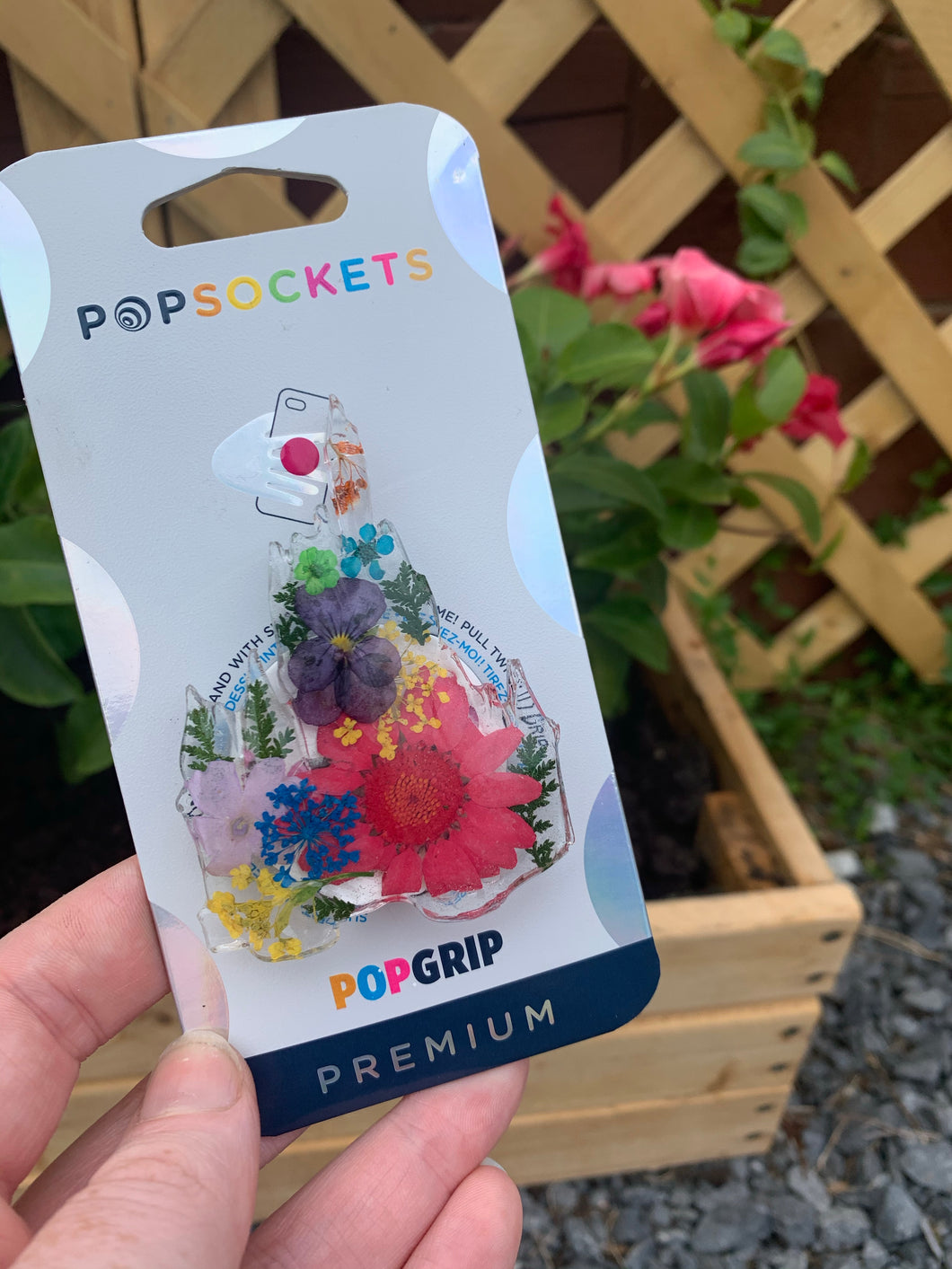 Mixed Color Pressed Flower Castle Inspired Pop Grip/ Popsocket