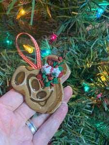 Christmas Mouse Waffle Inspired Ornament