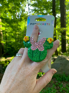 Glitter Cactus Mouse Inspired “Pop" Cell Phone Grip/ Stand